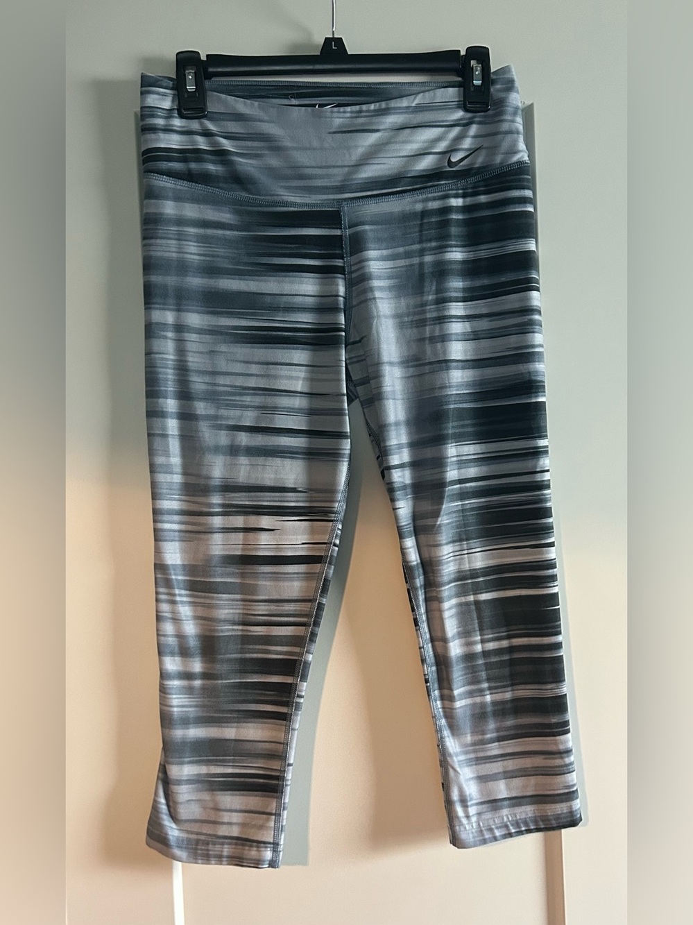 Nike Black & Gray Dri-FIT Striped Performance Tee